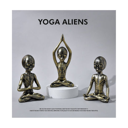 Alien yoga resin figurine