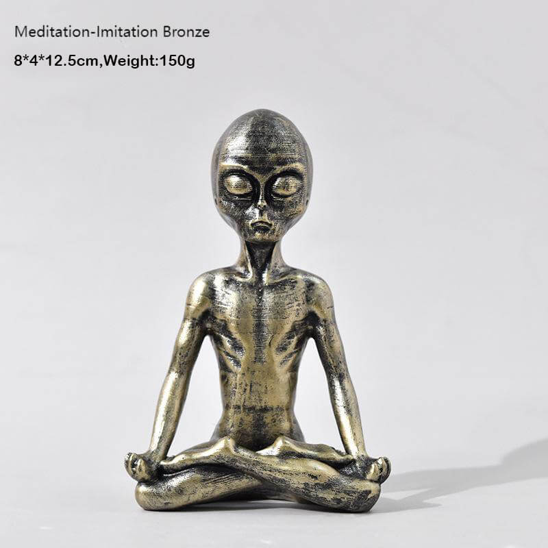 Alien yoga resin figurine