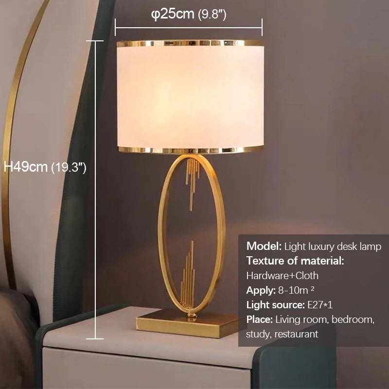 Modern simple style golden table lamp