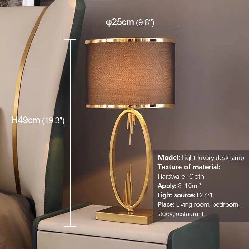 Modern simple style golden table lamp