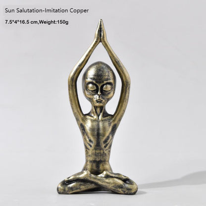 Alien yoga resin figurine